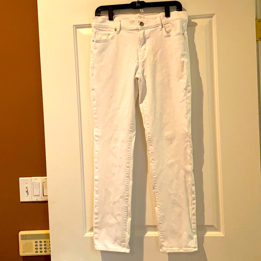 Loft Modern Straight White Denim Jeans